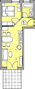 2-Raum Appartment
